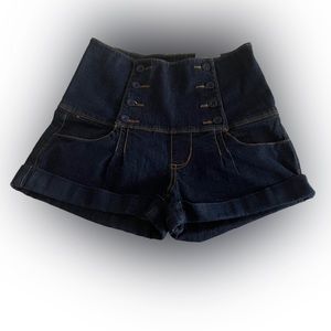 NWT  Be hold Women’s High waisted denim short  Color:dark blue Size:7